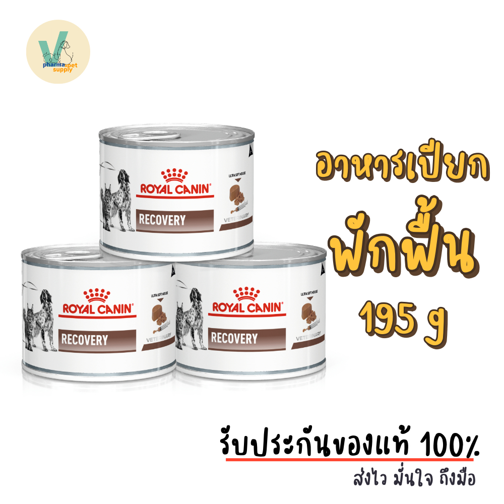 (พร้อมส่ง) 6 กระป๋อง Royal Canin Dog/Cat : Recovery 195 g อาหารเปียกหมาและแมวพักฟื้น เบื่อหรือขาดสารอาหาร