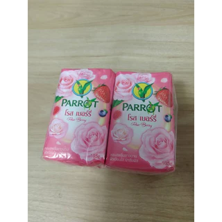 หอมมาก หอมจริงๆ ทะลุห่อ Parrot สบู่นกแก้ว จัมโบ้ 105 กรัม /70กรัม มาใหม่ โรส เบอร์รี่ ลิลลี่ พีช แพค 4ก้อน