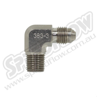 หัวฟิตติ้ง/Fittings เบอร์3 MALE TO 1/8_NPT MALE งอ90องศา สแตนเลส Speedflow แท้100%