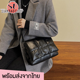 SIAMBAGSHOP(S1889) กระเป๋าสะพายไหล่ใบใหญ่หนังPU มี2สี