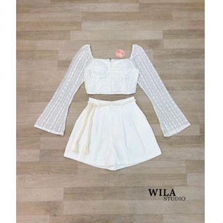 WILA:SETเสื้อ+กางเกง+เชือกถักผูกเอว(*เช็คสต๊อกก่อนกดสั่ง)