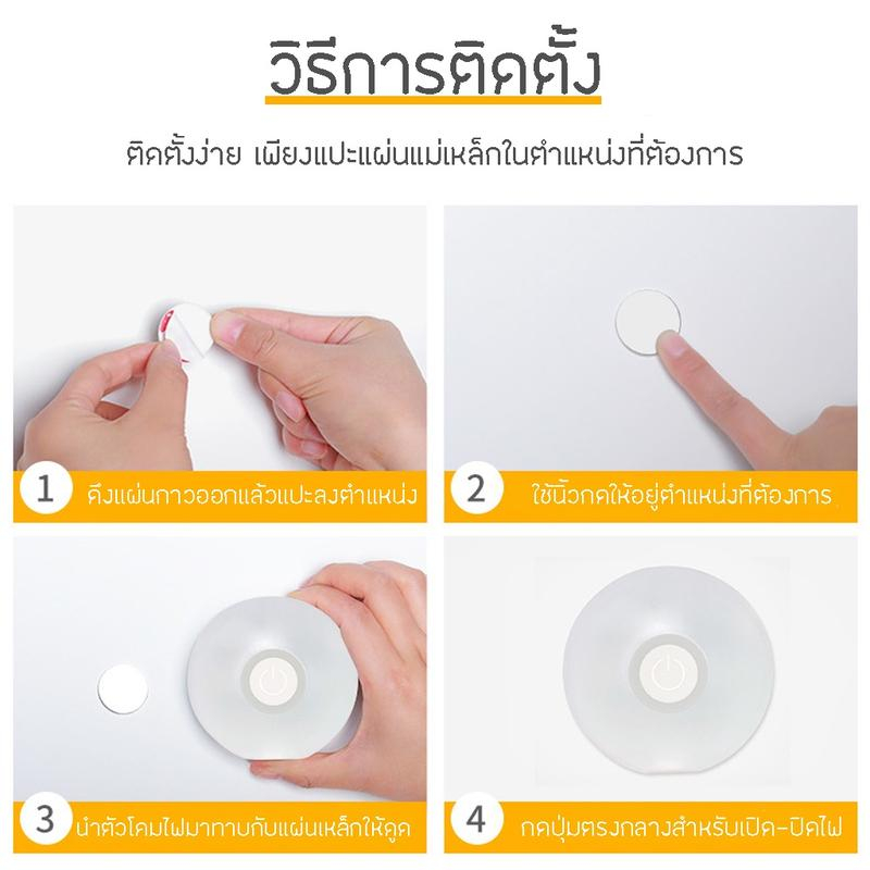 ไฟเซ็นเซอร์ ติดห้องนอน แบบLED เหมาะกลางคืน ไฟห้องน้ำ รูปที่ 3