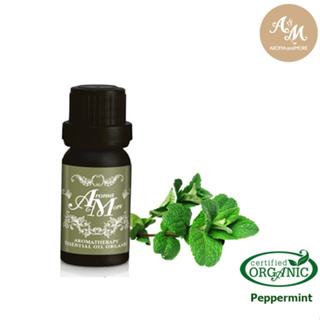 Aroma&amp;More Peppermint Organic Essential oil 100% น้ำมันหอมระเหยสะระแหน่ 100% ออร์แกนิค(เปปเปอร์มินต์) India 10/30ML