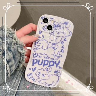 เคสไอโฟน iphone 11 14 Pro Max ลูกสุนัขที่มีความสุข คลื่น ขอบเต็ม ป้องกันการตก เคส iphone 12 13 Pro Case for iPhone