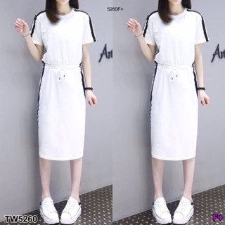 CS5260 Set 2 ชิ้น เสื้อแขนยาว+กระโปรงผ่าข้าง แฟชั่นเกาหลี Set 2 pieces. Long sleeve top + side slit skirt. Korean fashio