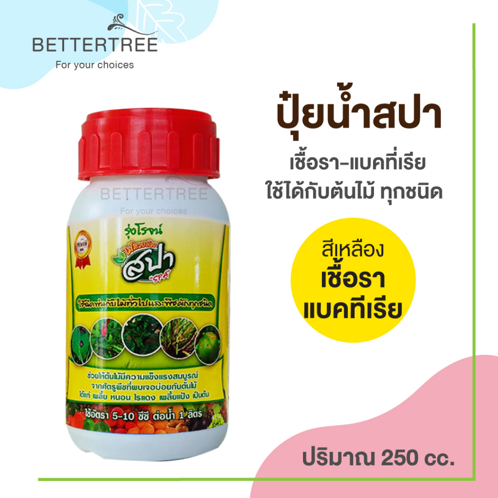 ปุ๋ยน้ำสปา เชื้อรา-แบคที่เรีย แก้ปัญหาต้นไม้โรคน้ำค้าง โรคใบจุด โคคแคงเกอร์ โรคราสนิม ปุ๋ย ต้นไม้
