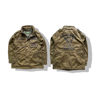 JEEP Brown Hooded Military Jacket รอบอก 41”