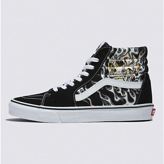 รองเท้า Vans รุ่น SK8-Hi FLAME SKULL BLACK/TRUE WHITE ส่งจากตัวแทนจำหน่าย สินค้าลิขสิทธิ์แท้