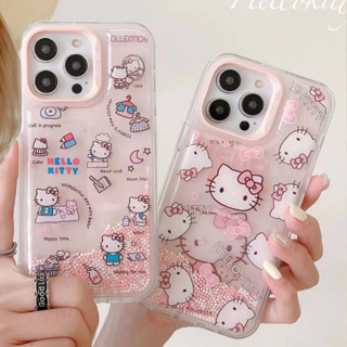 🎁ส่งของขวัญ🎁เคสไอโฟน 11 13 12 Pro Max hello kitty สีชมพู เคส for ไอโฟน14 pro max soft case Iphone