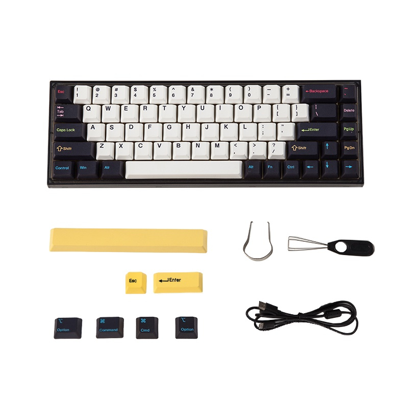 คีย์บอร์ด Keydous NJ68 RGB ขนาด 65% 2.4g Bluetooth Wireless Hotswap NJ Mechanical Keyboard คีย์บอร์ดไร้สาย NJ68