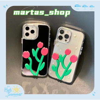 ❤️ส่งของขวัญ❤️ เคสไอโฟน 11 12 13 14 Pro Max ดอกไม้ พื้นผิวกระจก แฟชั่น ความนิยม ฤดูร้อน Case for iPhone สาวน่ารักหัวใจ