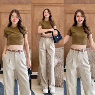 Classy Pants ลายทางครีม