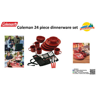 Coleman 24 piece dinnerware set ชุดจานชามเคลือบอีนาเมล 24ชิ้น