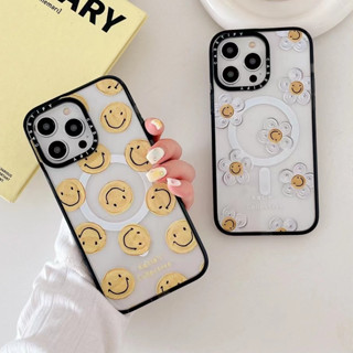 🎁NEW🎁เคสไอโฟน 11 13 12 Pro Max ชาร์จแบบแม่เหล็ก ใบหน้าที่ยิ้ม ดอกไม้ดอกเล็ก เคส for ไอโฟน14 pro max soft case Iphone