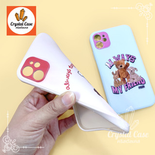 11 เคสนิ่มสีพาสเทล TPU กันเลนส์กล้อง พิมพ์ลายการ์ตูน