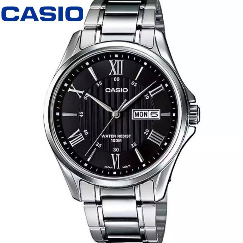 Casio นาฬิกาข้อมือผู้ชาย เลขโรมัน สายสแตนเลส รุ่น MTP-1384
