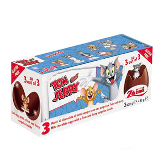 😼🐹 ไข่เซอร์ไพรส์ ทอมแอนด์เจอร์รี่ มิลค์ช็อกโกแลต | Zaini Tom and Jerry Milk Chocolate Surprise eggs 3x20g [60g]