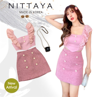 NITTAYA เซตเสื้อครอป+กระโปรง XS-XL(*สอบถามสต๊อกก่อนกดสั่งน๊า)