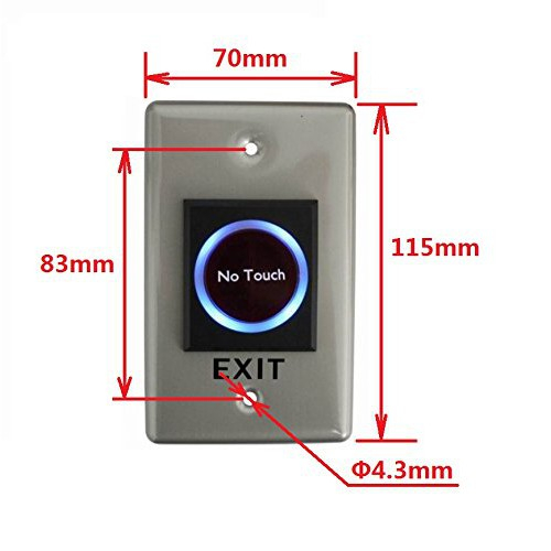 NoTouch Exit Switch DC 12V สวิทซ์แบบไร้สัมผัส มีไฟเห็นในที่มืด ราคา ถูกที่สุด ดีลบีเคเค แกลเลอรีภาพที่ 4