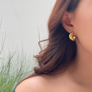 𝐴𝑆𝐻𝐼𝑅𝐴 (18k gold plated) hoop earrings chunky hoop earrings mini hoop earrings ต่างหูห่วง ต่างหูห่วงหนา ต่างหูห่วงเล็ก