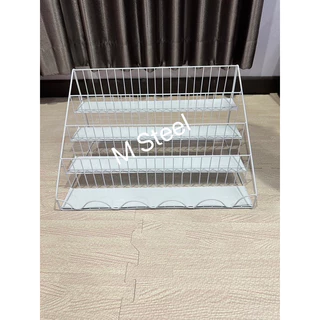 ชั้นวางสินค้าของ 4 ชั้นแบบมีฐานรอง จัดระเบียบเครื่องปรุง