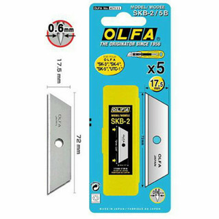 ใบมีดคัตเตอร์ OLFA รุ่น SKB-2/5B ขนาด 17.5 มม. ใช้ได้ 2 คมตัด สำหรับมีดคัตเตอร์เซฟตี้