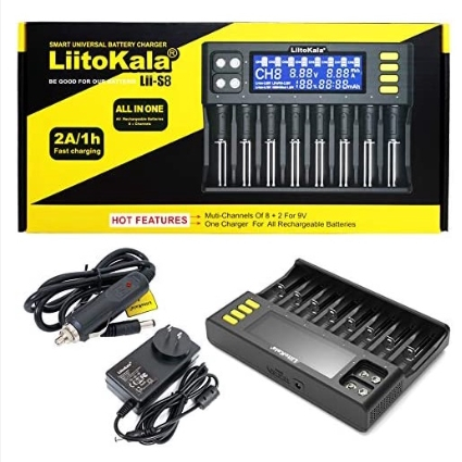 เครื่องชาท LiitoKala Lii-S8 Lii-PD4 Lii-PD2 Battery Charger Li-ion 3.7V NiMH 1.2V Li-FePO4 3.2V char