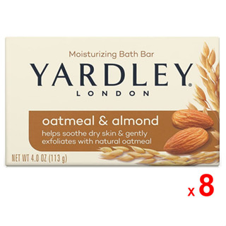 YARDLEY สบู่อาบน้ำ ยาร์ดเลย์ มอยส์เจอไรซิ่ง โอ๊ตมีล แอนด์ อัลมอนด์ บาธ บาร์ สูตรสวีท อัลมอนด์ และข้าวโอ๊ต ผลิตในสหรัฐอเม