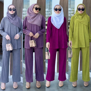 ชุดเซ็ตแขนยาว ผ้าลายไม้ ใส่สบายสุดๆ  ไม่ต้องรีด