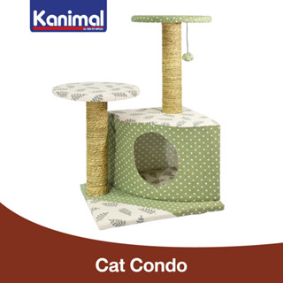 Kanimal Cat Tree ของเล่นแมว คอนโดแมว ที่นอนแมว พร้อมเสาลับเล็บ สำหรับแมวทุกวัย Size L ขนาด 40x33x64 ซม.