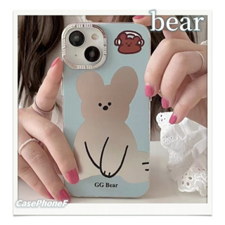 ✨ส่งของขวัญ✨เคส for iPhone 11 14 Pro Max Case for iPhone 12 13 ป้องกันการตก การป้องกัน พื้นผิวกระจก เรียบง่าย การ์ตูน