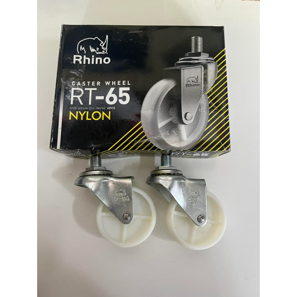 ล้อไนล่อน สกรู Rhino 2.1/2” ราคาต่อ 4 ล้อ
