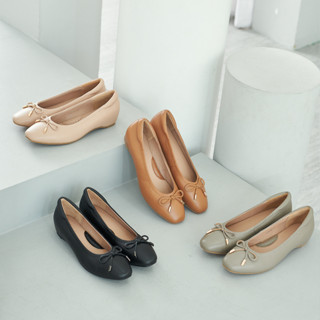 KIAH 41103 : BUNNY FLATS รองเท้าแฟลตหนังแกะเกรดพรีเมี่ยม ส้นสูง 1นิ้ว มาพร้อมดีไซน์น่ารัก