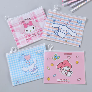 🌈กระเป๋าดินสอใส่เครื่องเขียน🌈A5 ลาย เมโล&ซินนา📌เลือกลาย✔️พร้อมส่ง ซองซิบล็อค ซองใส่เครื่องเขียน