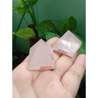 #KD04 - #KD05 โรสควอตซ์ | Rose Quartz ทรงพีระมิด pyramid สีชมพู เนื้อใส