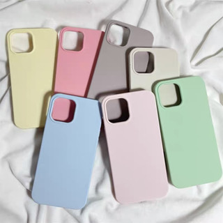 -เคสสีพื้นพาสเทล กำมะหยี่ด้านใน 12/12pro 12promax 11 11promax x xr Xsmax 6plus 7plus 8plus 7/8 6สินค้าพร้อมส่งจากไทย