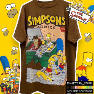 เสื้อยืดผ้าฟอก สีน้ำตาล Simpsons