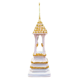 [L]KO1บุกษก พระธาตุจำลอง วิหารจำลอง สีขาวปิดทอง ขนาดความสูง 22 นิ้ว เหมาะสำหรับใส่พระธาตุหรือองค์พระขนาดเล็ก เพิ่มพูนควา