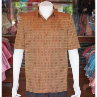 เสื้อผ้าฝ้ายลายพิกุล สีน้ำตาล