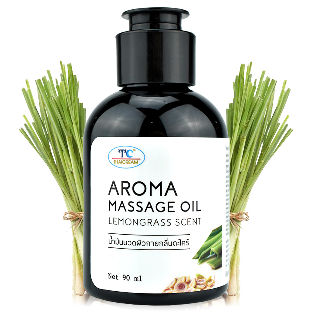 ไทยครีม น้ำมันนวดตัว กลิ่นหอม ตะไคร้ ออยนวดผิว spa นวดน้ำมัน thaicream aroma massage oil lemongrass