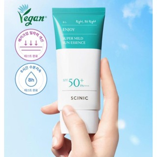 ใหม่2023 Top of Top sunscreen กันแดด vegan  SCINIC Enjoy super mild sun essence SPF50+ PA++++ 50 ml กันน้ำ