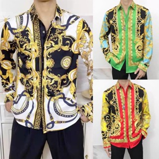 เสื้อเชิ้ตแขนยาวแฟชั่น ลาย Versace เวอร์ซาเช่