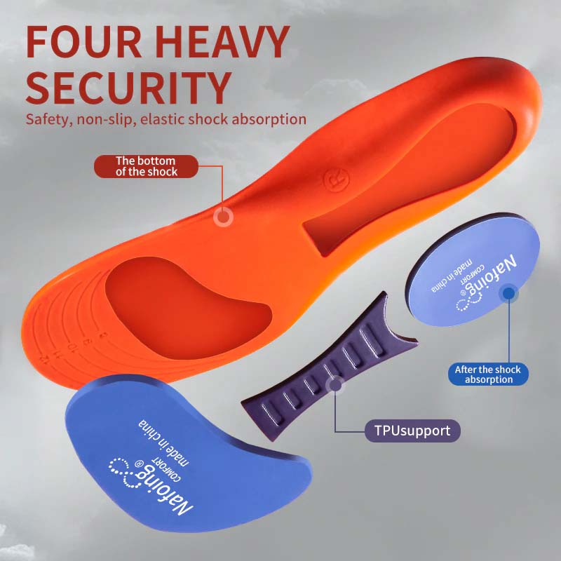 แผ่นเสริมรองเท้า ซัพพอร์ตแรงกระแทก กระชับปกป้อง ระบายอากาศได้ดี Orthopedic Gel Insoles Pain Relief Pads