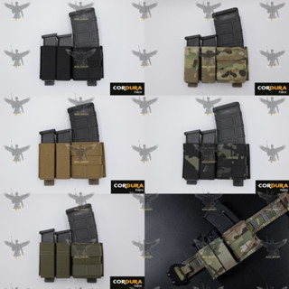 เพ้าแม็ก 2+1 (ปืนสั่น2ช่อง+ปืนยาว1ช่อง) (ซองแม็กกาซีน 2+1) (FAST 9MM. &amp; 5.56 Double Mag Pouch)