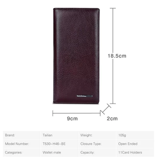 TAILIANกระเป๋าสตางค์ผู้ชายใบยาวขนาด7.5"พร้อมกล่อง #21B