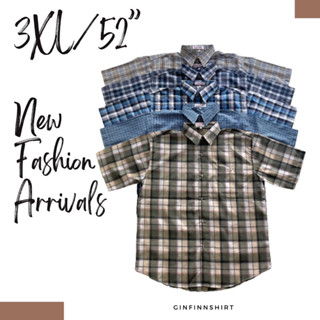 3xl / รอบอก 52 นิ้ว ลายใหม่ เสื้อเชิ้ตลายสก็อตไซส์ใหญ่ "แขนสั้น" พร้อมส่ง ส่งเร็ว ส่งไว มีเก็บเงินปลายทาง ลายเยอะ