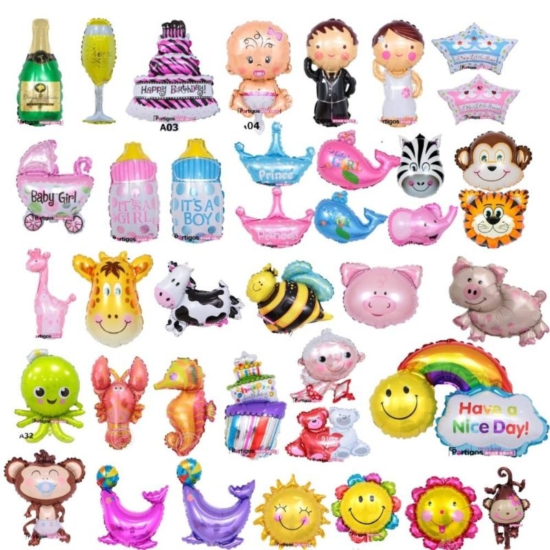 ส่งไว ลูกโป่งฟอยล์การ์ตูน ใบเล็ก ขนาด10-12นิ้ว (A)