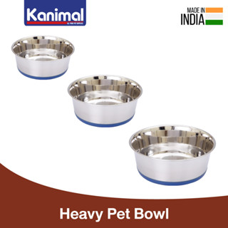 Kanimal Heavy Pet Bowl ชามอาหาร ชามน้ำ ชามสแตนเลส รุ่นหนาพิเศษ สำหรับสุนัขและแมว Size S / M / L (เลือกขนาด)