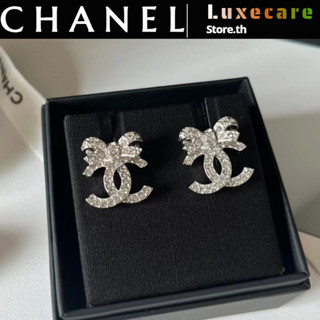 【2023New】ชาแนล💎Chanel 23s Bow Double C Earrings ชาแนล ต่างหู / แฟชั่น / ความสง่างาม / หรูหรา