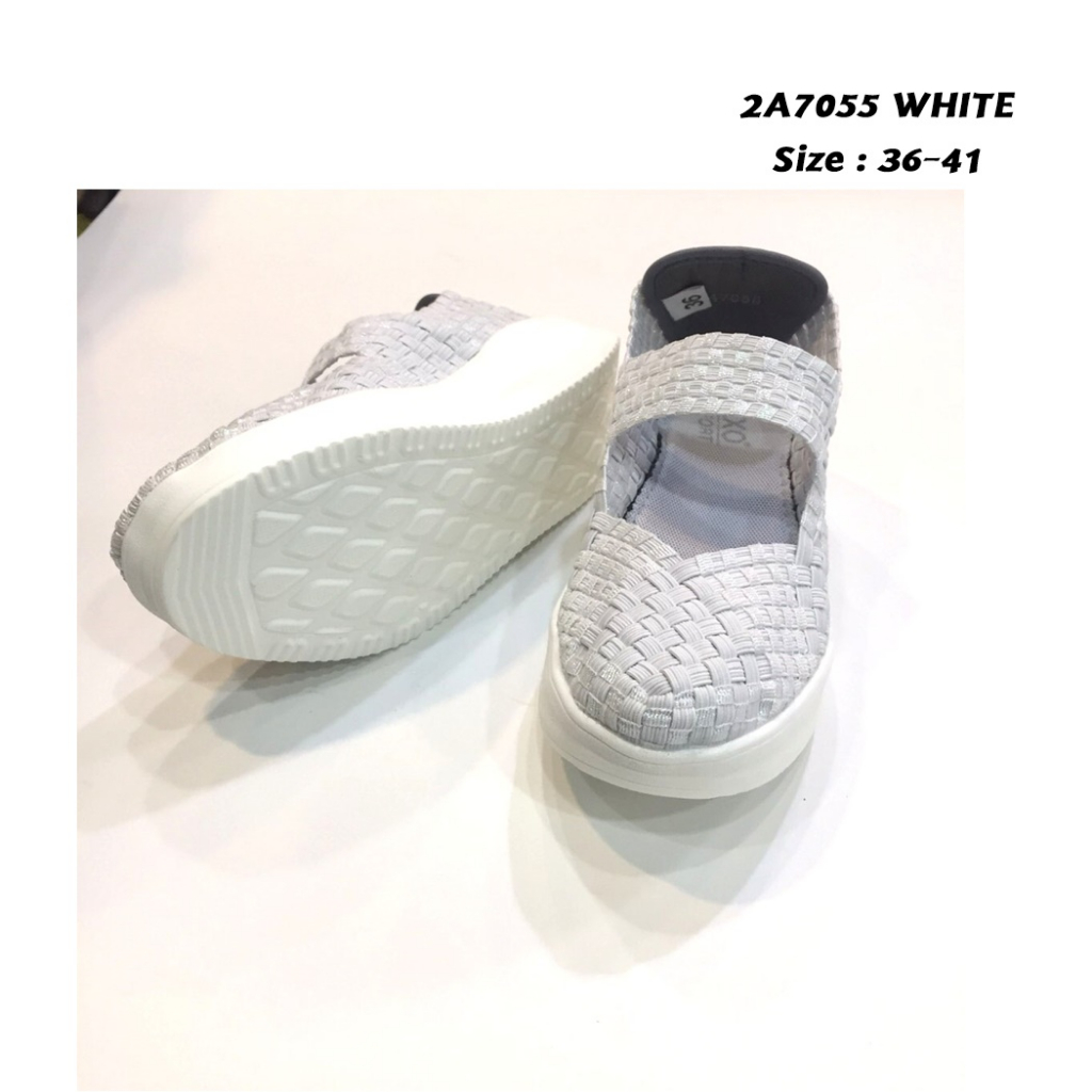 prettycomfort รองเท้าผ้าใบยางยืดเพื่อสุขภาพ ทำจากเส้นใยอีลาสติก นุ่ม น้ำหนักเบา สูง2นิ้ว 2A7055 - รูปที่ 5